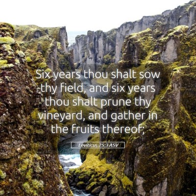Picture 05 - Leviticus 25:3 ASV - Six years thou shalt sow thy field, and six years - Bible Verse Picture