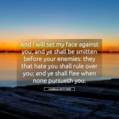 Picture 05 - Leviticus 26:17 ASV - And I will set my face against you, and ye shall - Bible Verse Picture