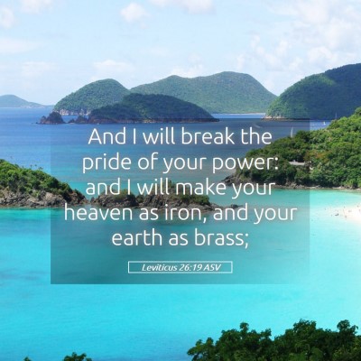Picture 05 - Leviticus 26:19 ASV - And I will break the pride of your power: and I - Bible Verse Picture