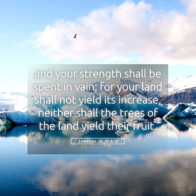Picture 05 - Leviticus 26:20 ASV - and your strength shall be spent in vain; for - Bible Verse Picture