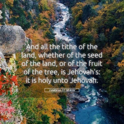 Picture 05 - Leviticus 27:30 ASV - And all the tithe of the land, whether of the - Bible Verse Picture