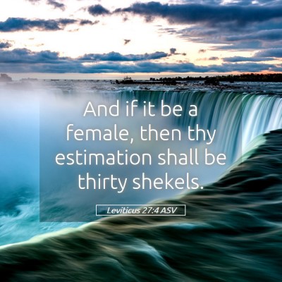 Picture 05 - Leviticus 27:4 ASV - And if it be a female, then thy estimation shall - Bible Verse Picture