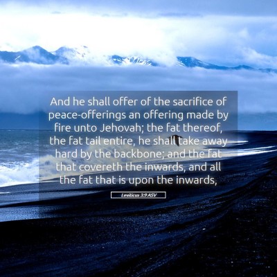 Picture 05 - Leviticus 3:9 ASV - And he shall offer of the sacrifice of - Bible Verse Picture