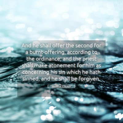Picture 05 - Leviticus 5:10 ASV - And he shall offer the second for a - Bible Verse Picture