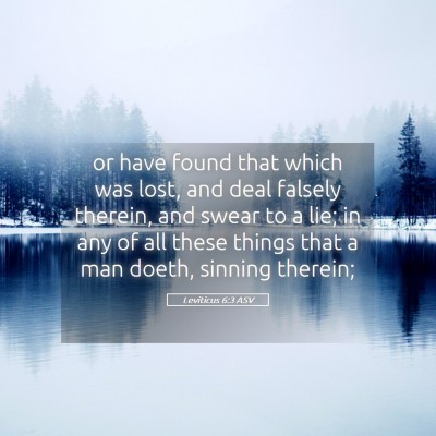 Picture 05 - Leviticus 6:3 ASV - or have found that which was lost, and deal - Bible Verse Picture