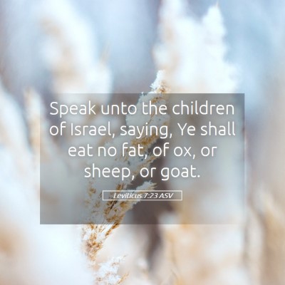 Picture 05 - Leviticus 7:23 ASV - Speak unto the children of Israel, saying, Ye - Bible Verse Picture