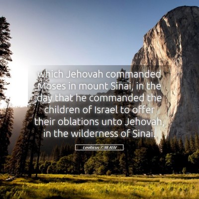 Picture 05 - Leviticus 7:38 ASV - which Jehovah commanded Moses in mount Sinai, in - Bible Verse Picture