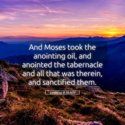 Picture 05 - Leviticus 8:10 ASV - And Moses took the anointing oil, and anointed - Bible Verse Picture