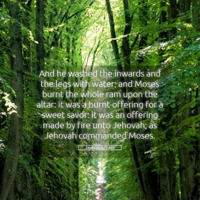 Picture 05 - Leviticus 8:21 ASV - And he washed the inwards and the legs with - Bible Verse Picture