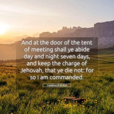Picture 05 - Leviticus 8:35 ASV - And at the door of the tent of meeting shall ye - Bible Verse Picture