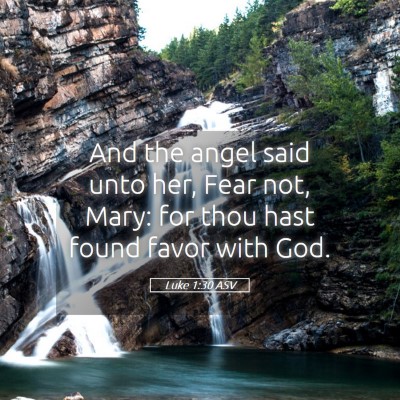 Picture 05 - Luke 1:30 ASV - And the angel said unto her, Fear not, Mary: for - Bible Verse Picture