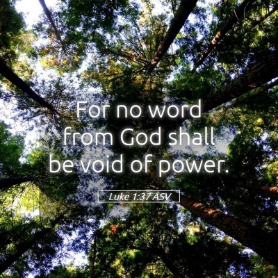 Picture 05 - Luke 1:37 ASV - For no word from God shall be void of - Bible Verse Picture