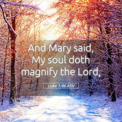 Picture 05 - Luke 1:46 ASV - And Mary said, My soul doth magnify the - Bible Verse Picture