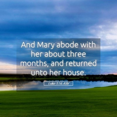 Picture 05 - Luke 1:56 ASV - And Mary abode with her about three months, and - Bible Verse Picture