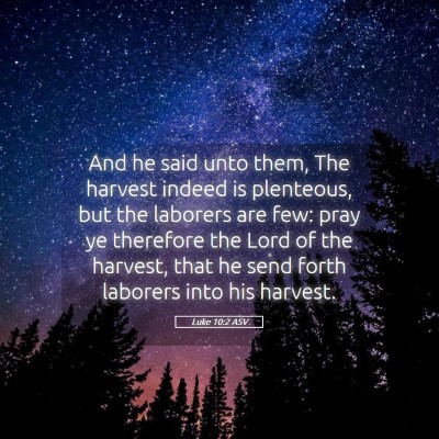Picture 05 - Luke 10:2 ASV - And he said unto them, The harvest indeed is - Bible Verse Picture