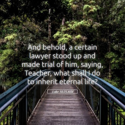 Picture 05 - Luke 10:25 ASV - And behold, a certain lawyer stood up and made - Bible Verse Picture
