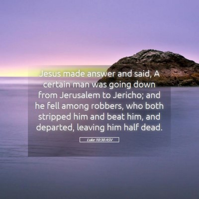Picture 05 - Luke 10:30 ASV - Jesus made answer and said, A certain man was - Bible Verse Picture