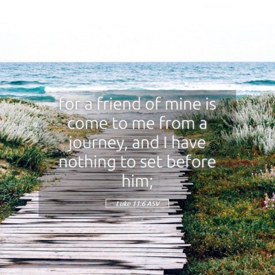 Picture 05 - Luke 11:6 ASV - for a friend of mine is come to me from a - Bible Verse Picture