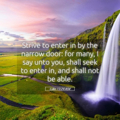 Picture 05 - Luke 13:24 ASV - Strive to enter in by the narrow door: for many, - Bible Verse Picture