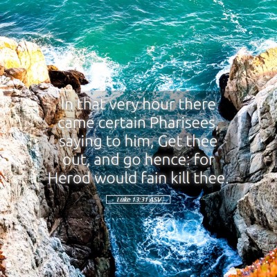 Picture 05 - Luke 13:31 ASV - In that very hour there came certain Pharisees, - Bible Verse Picture