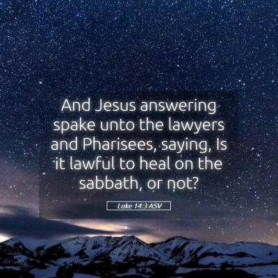 Picture 05 - Luke 14:3 ASV - And Jesus answering spake unto the lawyers and - Bible Verse Picture