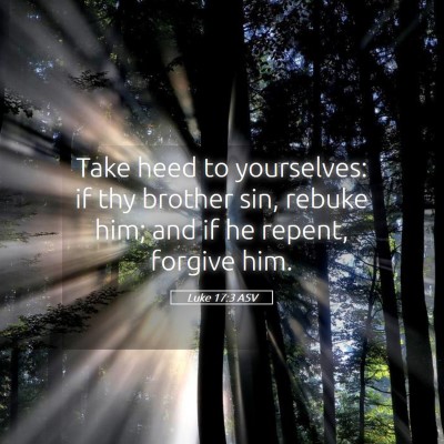 Picture 05 - Luke 17:3 ASV - Take heed to yourselves: if thy brother sin, - Bible Verse Picture