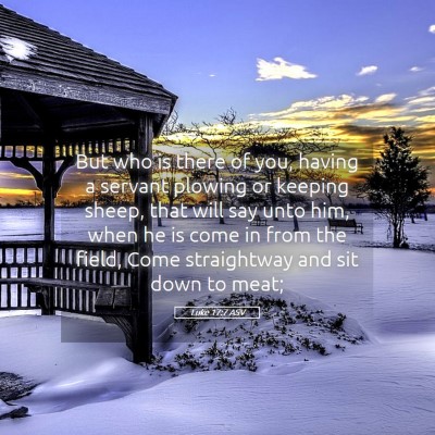Picture 05 - Luke 17:7 ASV - But who is there of you, having a servant plowing - Bible Verse Picture