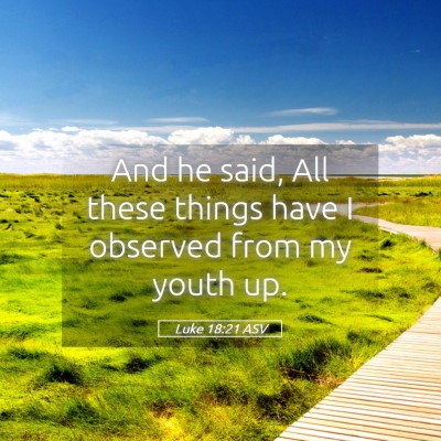 Picture 05 - Luke 18:21 ASV - And he said, All these things have I observed - Bible Verse Picture