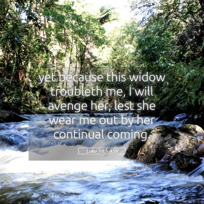 Picture 05 - Luke 18:5 ASV - yet because this widow troubleth me, I will - Bible Verse Picture