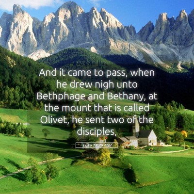 Picture 05 - Luke 19:29 ASV - And it came to pass, when he drew nigh unto - Bible Verse Picture