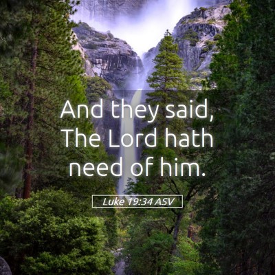 Picture 05 - Luke 19:34 ASV - And they said, The Lord hath need of - Bible Verse Picture