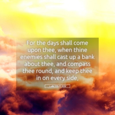 Picture 05 - Luke 19:43 ASV - For the days shall come upon thee, when thine - Bible Verse Picture