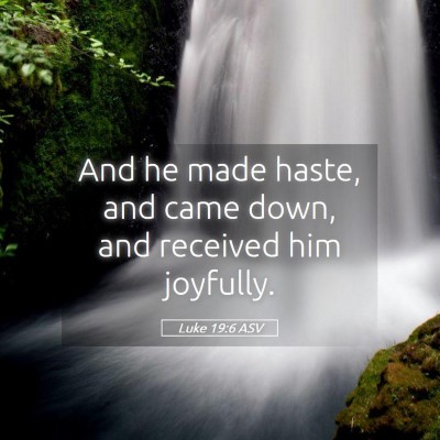 Picture 05 - Luke 19:6 ASV - And he made haste, and came down, and received - Bible Verse Picture