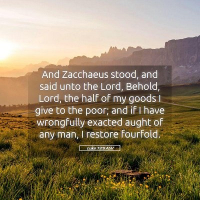 Picture 05 - Luke 19:8 ASV - And Zacchaeus stood, and said unto the Lord, - Bible Verse Picture