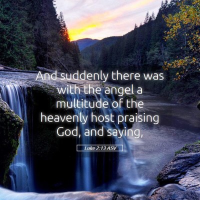 Picture 05 - Luke 2:13 ASV - And suddenly there was with the angel a multitude - Bible Verse Picture