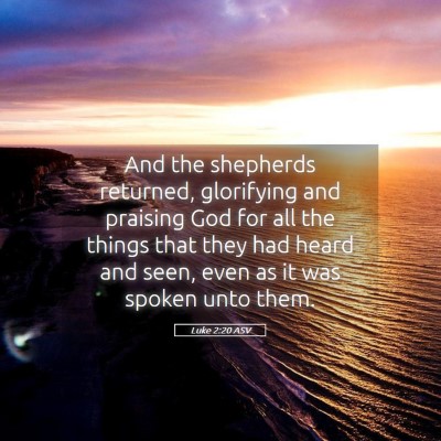 Picture 05 - Luke 2:20 ASV - And the shepherds returned, glorifying and - Bible Verse Picture