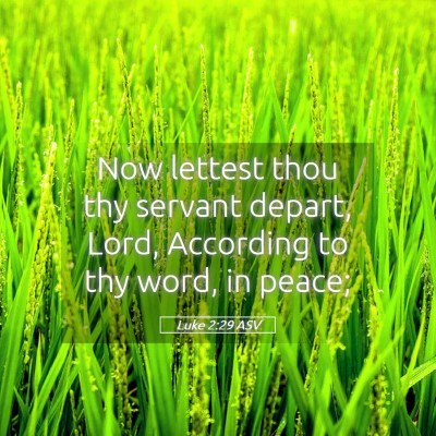 Picture 05 - Luke 2:29 ASV - Now lettest thou thy servant depart, Lord, - Bible Verse Picture