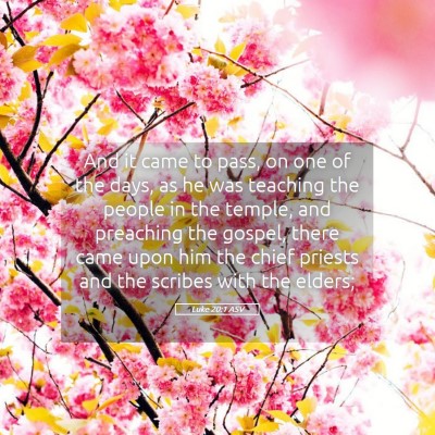 Picture 05 - Luke 20:1 ASV - And it came to pass, on one of the days, as he - Bible Verse Picture
