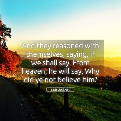 Picture 05 - Luke 20:5 ASV - And they reasoned with themselves, saying, If we - Bible Verse Picture