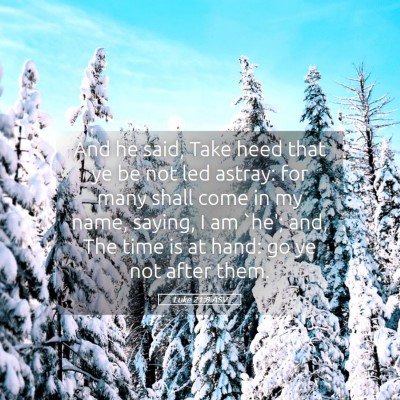 Picture 05 - Luke 21:8 ASV - And he said, Take heed that ye be not led astray: - Bible Verse Picture