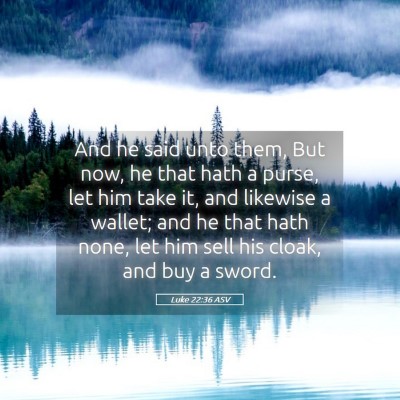 Picture 05 - Luke 22:36 ASV - And he said unto them, But now, he that hath a - Bible Verse Picture