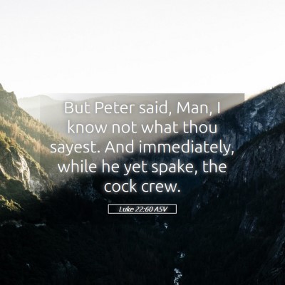 Picture 05 - Luke 22:60 ASV - But Peter said, Man, I know not what thou sayest. - Bible Verse Picture