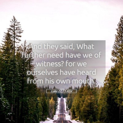 Picture 05 - Luke 22:71 ASV - And they said, What further need have we of - Bible Verse Picture