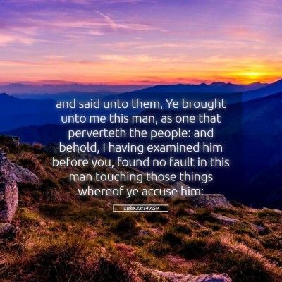 Picture 05 - Luke 23:14 ASV - and said unto them, Ye brought unto me this man, - Bible Verse Picture