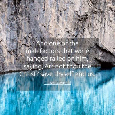Picture 05 - Luke 23:39 ASV - And one of the malefactors that were hanged - Bible Verse Picture
