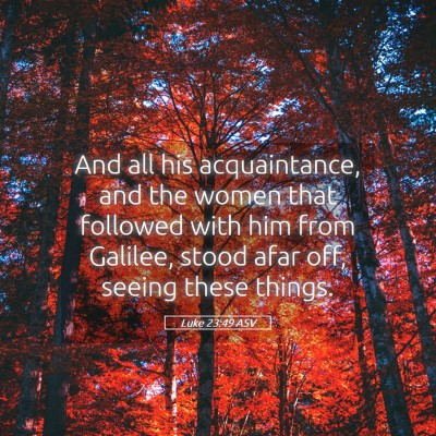 Picture 05 - Luke 23:49 ASV - And all his acquaintance, and the women that - Bible Verse Picture