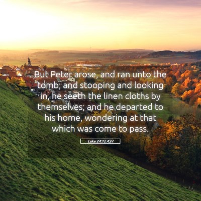 Picture 05 - Luke 24:12 ASV - But Peter arose, and ran unto the tomb; and - Bible Verse Picture