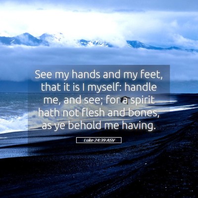 Picture 05 - Luke 24:39 ASV - See my hands and my feet, that it is I myself: - Bible Verse Picture