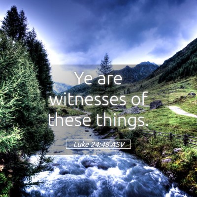 Picture 05 - Luke 24:48 ASV - Ye are witnesses of these - Bible Verse Picture
