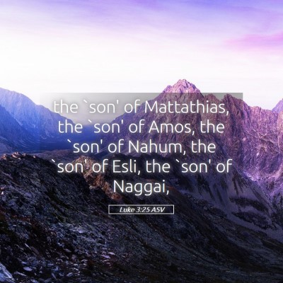 Picture 05 - Luke 3:25 ASV - the `son' of Mattathias, the `son' of Amos, the - Bible Verse Picture